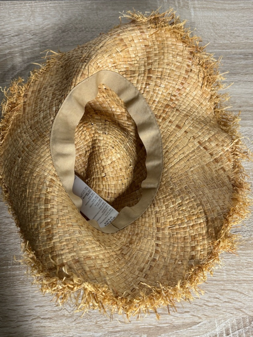 Natural-colored raffia straw floppy hat Women Size M-L - Picture 7 of 9
